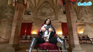 Ashlyn cosplayben varázspálcával szétkefélve magát