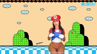 Sisi Rose nagy seggű Super Mario cosplay squirt show