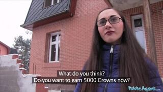 Public Agent szemüveges okos tini utcai baszása