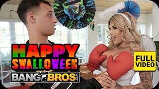 BANGBROS Szexi Anyukája Vadul Nyaldossa Mostohafia Kiemelkedő Hímvesszőjét Halloweenben