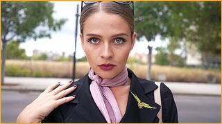 Csábító légikisasszony meghódítása - mélyen meghatolva és arcára ömlő élvezet 4K - KateKravets