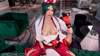 Reyna Belle mint Kiriko gigászi csöcsű cosplayes lánya már a rajongójának dugós ajándéka POV-ban